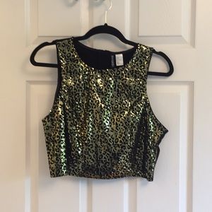 Cropped Sequin Top